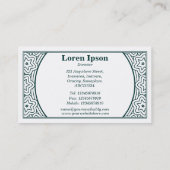 Ornamental 01 - Dunkles Moosgrün auf (Eierschale) Visitenkarte (Rückseite)