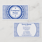 Ornamental 01 - Navy Blue on White Visitenkarte (Vorne/Hinten)