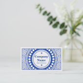 Ornamental 01 - Navy Blue on White Visitenkarte (Stehend Vorderseite)
