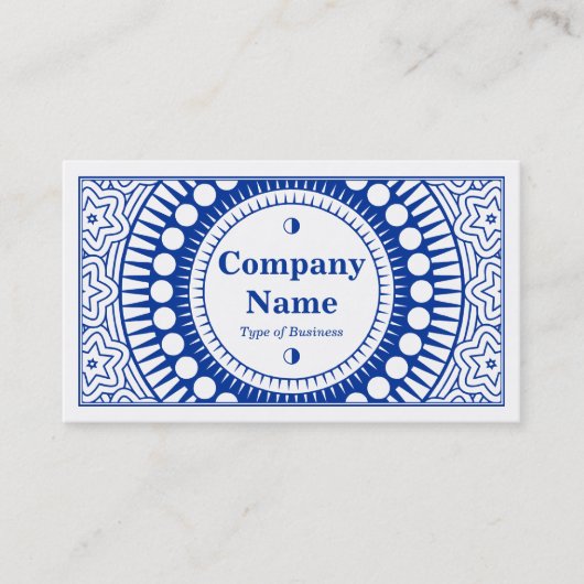 Ornamental 01 - Navy Blue on White Visitenkarte (Vorderseite)