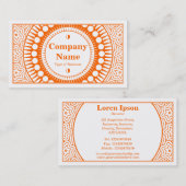 Ornamental 01 - Orange auf Weiß Visitenkarte (Vorne/Hinten)
