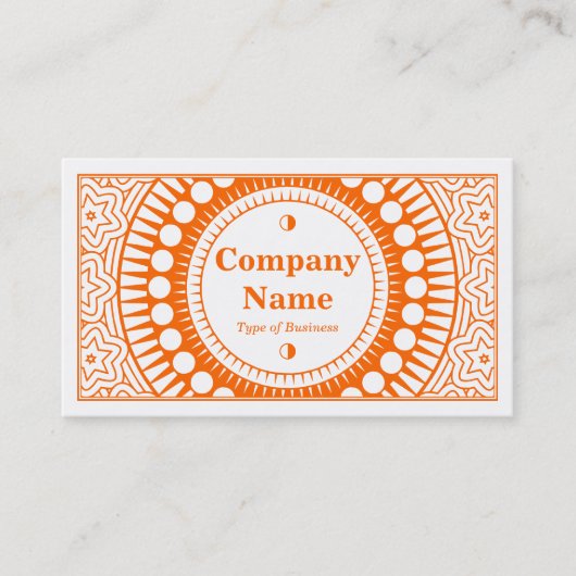 Ornamental 01 - Orange auf Weiß Visitenkarte (Vorderseite)