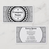 Ornamental 01 - Schwarz auf Weiß (Gold) Visitenkarte (Vorne/Hinten)