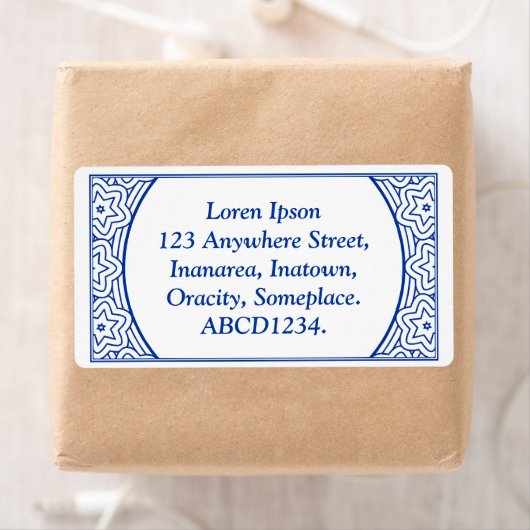 Ornamental 02 - Navy Blue on White (Insitu)