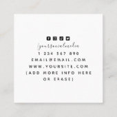 Ornamental Adler Bird Tattoo Artist Minimalistisch Quadratische Visitenkarte (Rückseite)