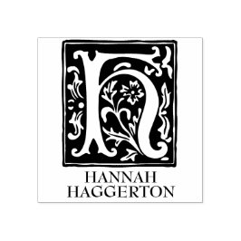Ornamental Alphabet Letter H Mit Monogramm Gummistempel