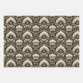 Ornamental Art Deco – Noir | Decorative Luxe Geschenkpapier Set (Vorderseite 3)