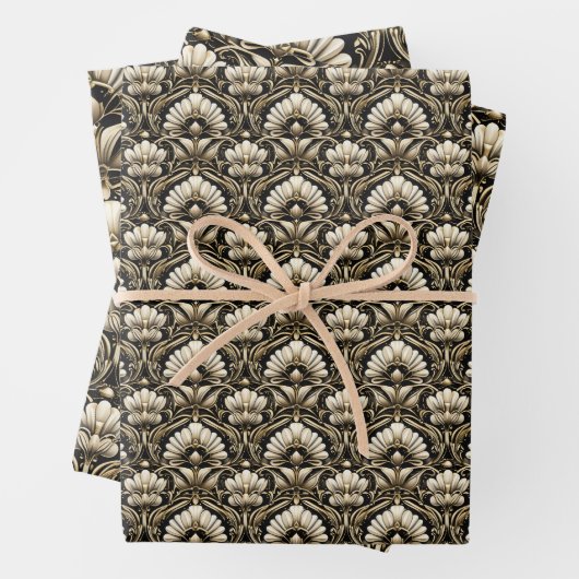 Ornamental Art Deco – Noir | Decorative Luxe Geschenkpapier Set (Beispiel)
