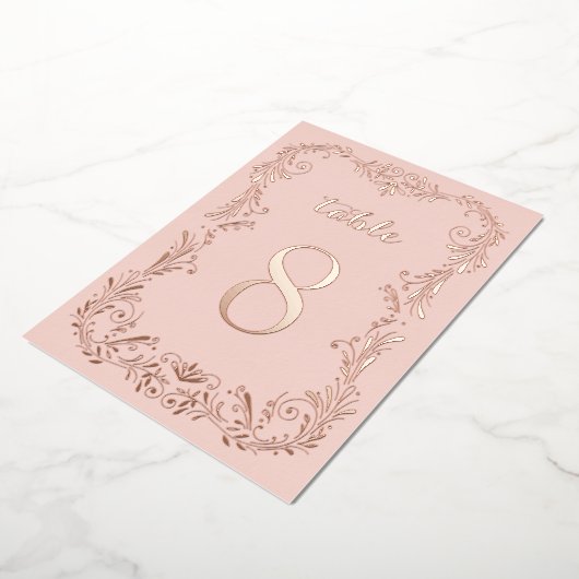 Ornamental Boho sketch Rose Gold Tischnummern (Gedreht)