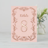 Ornamental Boho sketch Rose Gold Tischnummern (Stehend vorne)