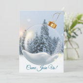 Ornamental Christmas Einladung (Stehend Vorderseite)