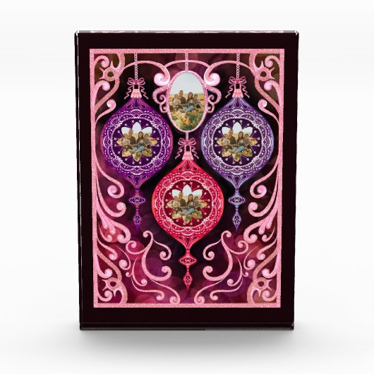 Ornamental Christmas - Photo Christmas card Fotoblock (Vorderseite)