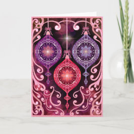 Ornamental Christmas - Pink Christmas Card Karte