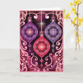 Ornamental Christmas - Pink Christmas Card Karte (Gelbe Blume)