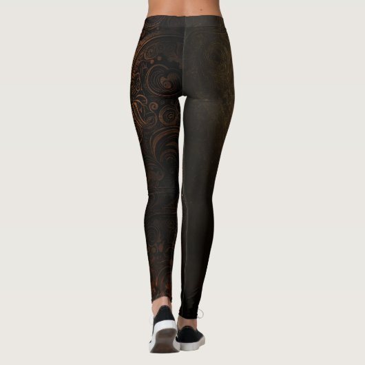 🖤 Ornamental Dark Gold Pattern - Luxurious & Intr Leggings (Rückseite)