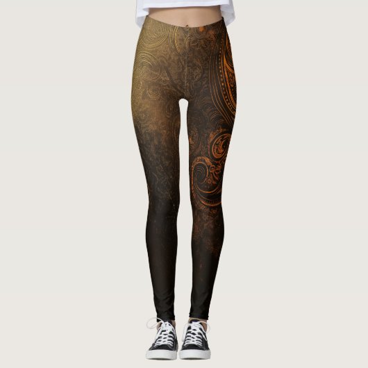 🖤 Ornamental Dark Gold Pattern - Luxurious & Intr Leggings (Vorderseite)