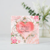 Ornamental Elegant Herzinfarkt Einladungen (Stehend Vorderseite)