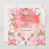 Ornamental Elegant Herzinfarkt Einladungen (Rückseite)