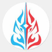 Ornamental Floral Design Runder Aufkleber (Vorderseite)