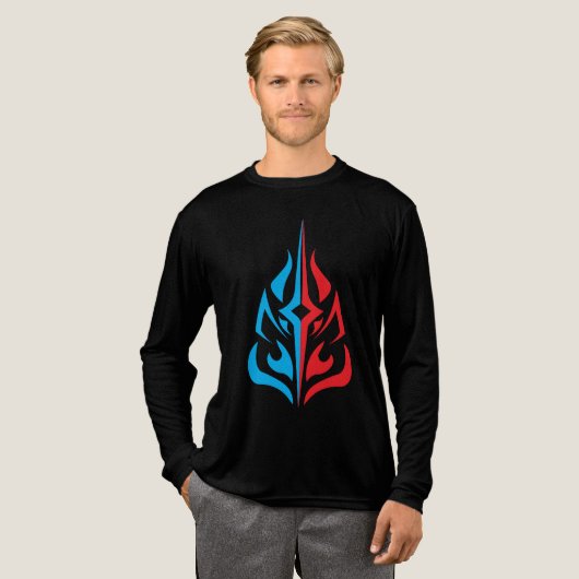 Ornamental Floral Design Tri-Blend Shirt (Volle Vorderseite)