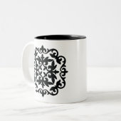 Ornamental Floral Design Zweifarbige Tasse (Vorderseite Links)