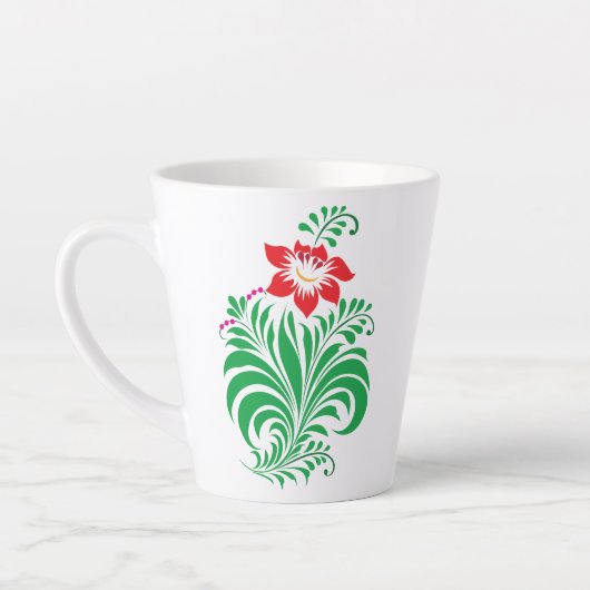 Ornamental Floral Flower Design – Elegant Milchtasse (Links)