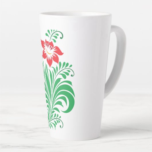 Ornamental Floral Flower Design – Elegant Milchtasse (Rechte Ecke)