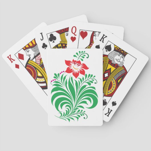 Ornamental Floral Flower Design – Elegant Spielkarten (Rückseite)