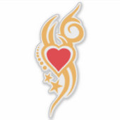 Ornamental Floral Heart Tattoo Aufkleber (Vorderseite)