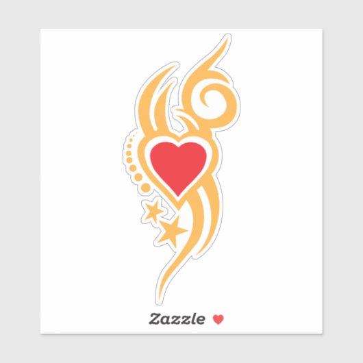 Ornamental Floral Heart Tattoo Aufkleber (Blatt)