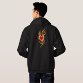 Ornamental Floral Heart Tattoo  Hoodie (Schwarz voll)