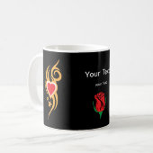Ornamental Floral Heart Tattoo Kaffeetasse (Vorderseite Links)