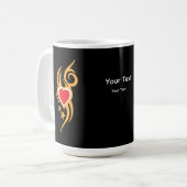 Ornamental Floral Heart Tattoo Kaffeetasse (Vorderseite Links)