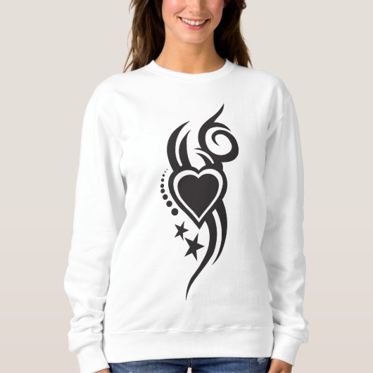 Ornamental Floral Heart Tattoo  Sweatshirt (Vorderseite)