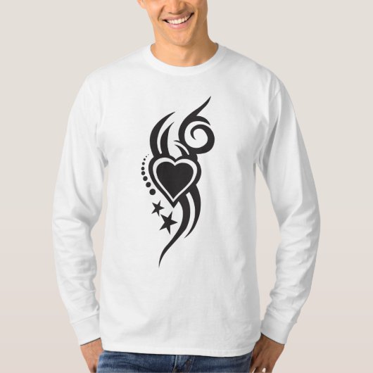 Ornamental Floral Heart Tattoo T-Shirt (Vorderseite)