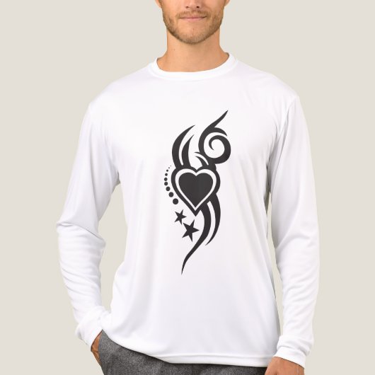 Ornamental Floral Heart Tattoo Tri-Blend Shirt (Vorderseite)