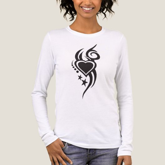 Ornamental Floral Heart Tattoo Tri-Blend Shirt (Vorderseite)
