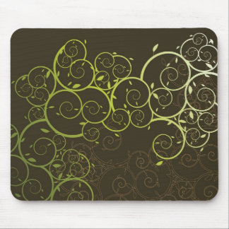 Ornamental-gewundenes grünes Rebe-Muster Mousepad