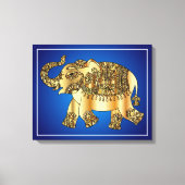 Ornamental-Gold-Elefant Leinwanddruck (Vorderseite)