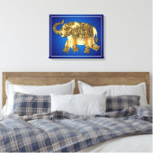 Ornamental-Gold-Elefant Leinwanddruck (Insitu (Schlafzimmer))
