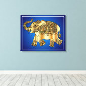Ornamental-Gold-Elefant Leinwanddruck (Insitu (Holzboden))