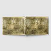 Ornamental Gold Embossed Wedding Look Gästebuch (Voll)