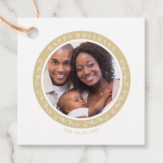 Ornamental Happy Holidays Klassisches Weihnachtsfe Geschenkanhänger (Vorderseite)