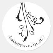 Ornamental Horror Black Gothic Runder Aufkleber (Vorderseite)