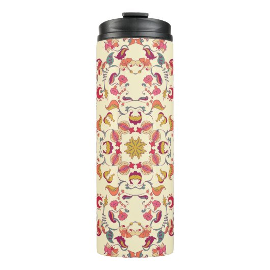 Ornamental Lace Pattern, circle background with ma Thermosbecher (Vorderseite)