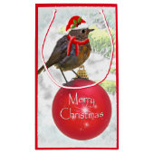 Ornamental Robin Gift Bag Kleine Geschenktüte (Rückseite)