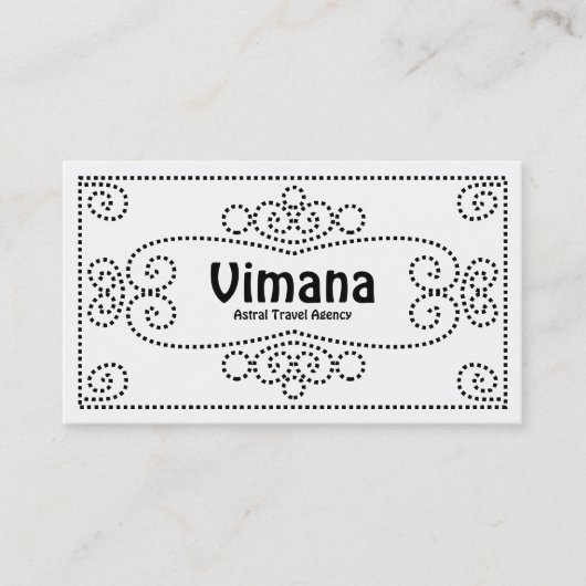 Ornamental - Schwarz auf Weiß Visitenkarte (Vorderseite)