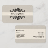 Ornamental - Schwarz und Leichtgrau (Gold) Visitenkarte (Vorne/Hinten)