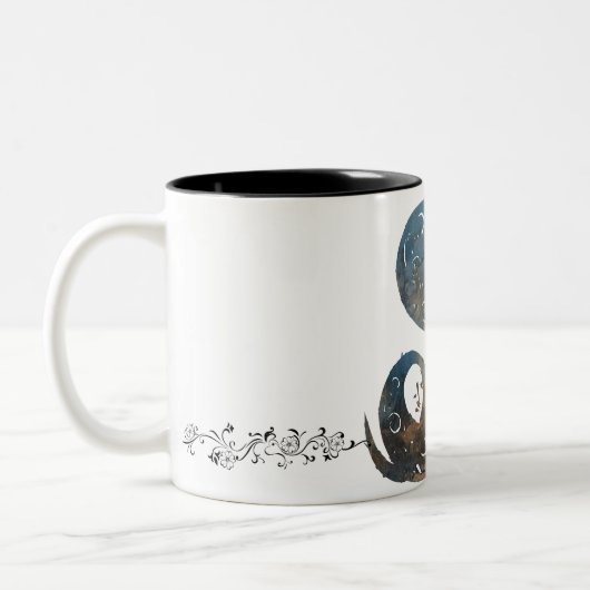 Ornamental Script Letter S Mug Zweifarbige Tasse (Links)