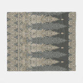 Ornamental Traditional Paisley design Fleecedecke (Vorderseite (Horizontal))
